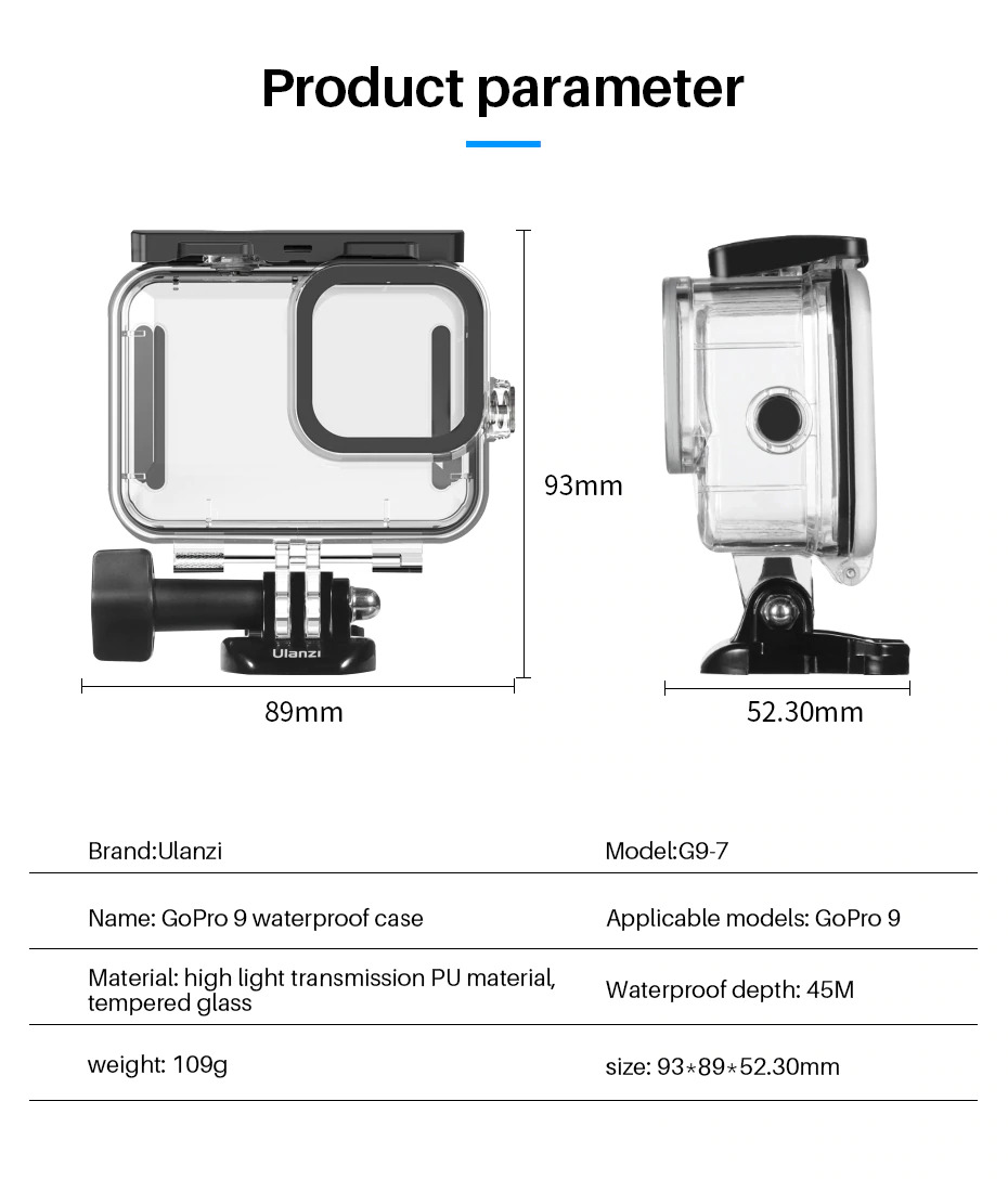 Podvodní kryt (housing obal) na GoPro HERO 9 BLACK 15